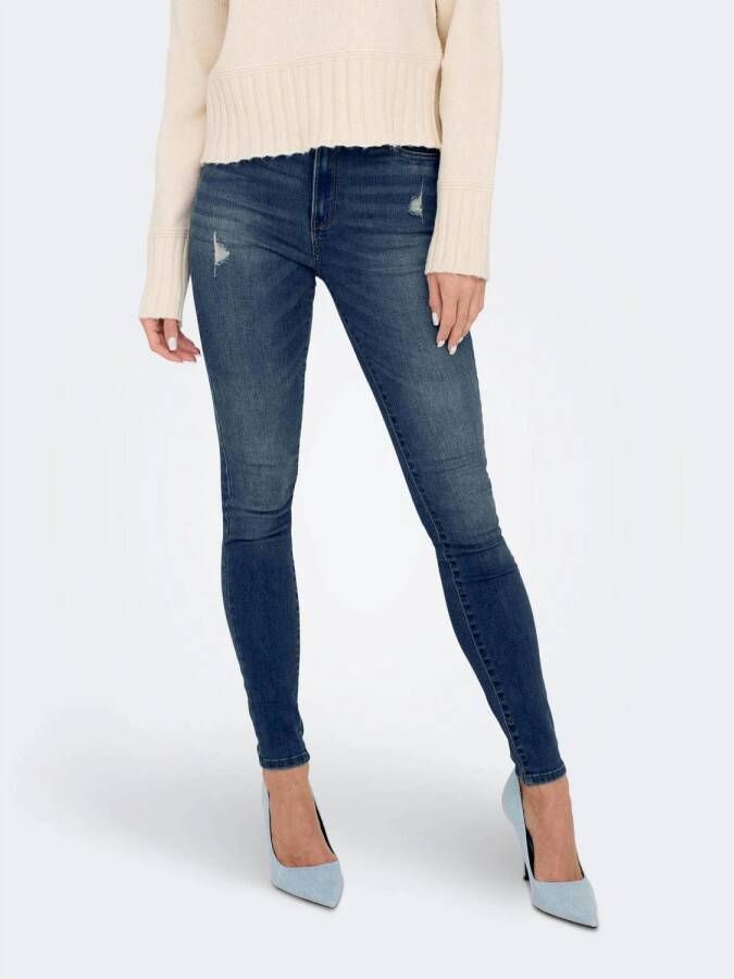 ONLY high waist skinny jeans ONLROSE medium blue denim