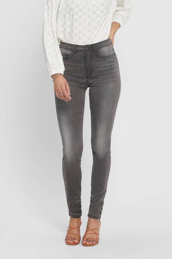 ONLY high waist skinny jeans ONLROYAL dark grey denim regular