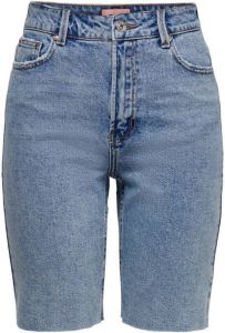 ONLY high waist straight fit bermuda jeans ONLEMILY light blue denim