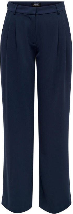 ONLY high waist straight fit pantalon ONLGRY donkerblauw