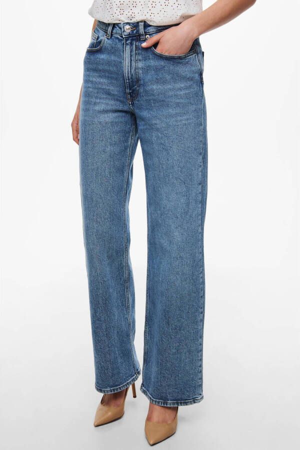 ONLY high waist wide leg jeans ONLJUICY medium blue denim - Foto 3