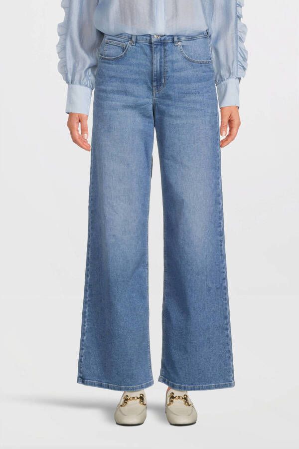 ONLY high waist wide leg jeans ONLMADISON light blue denim
