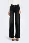 ONLY high waist wide leg jeans ONLMADISON washed black denim - Thumbnail 1