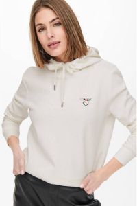 ONLY hoodie ONLNOOMI met logo gebroken wit