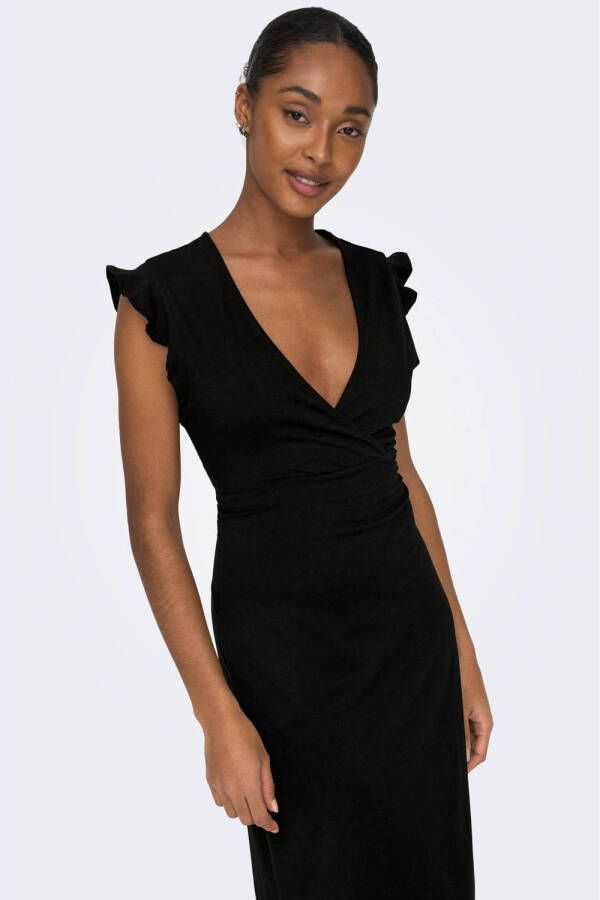 Only Jerseyjurk ONLMAY S L WRAP MIDI DRESS