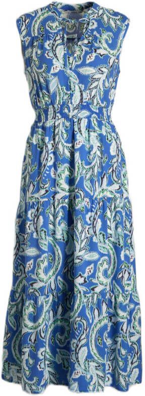 ONLY jurk ONLNOVA met all over print blauw groen wit