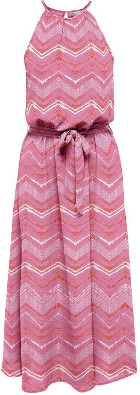 ONLY jurk ONLNOVA met all over print roze wit