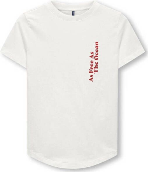 ONLY KIDS BOY T-shirt KOBLAU met tekst wit