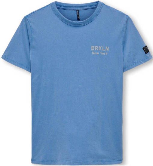 Only KIDS BOY T-shirt KOBLUKE met backprint lichtblauw Jongens Katoen Ronde hals 134 140