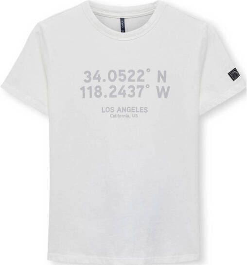 Only KIDS BOY T-shirt KOBLUKE met backprint wit Jongens Katoen Ronde hals 134 140