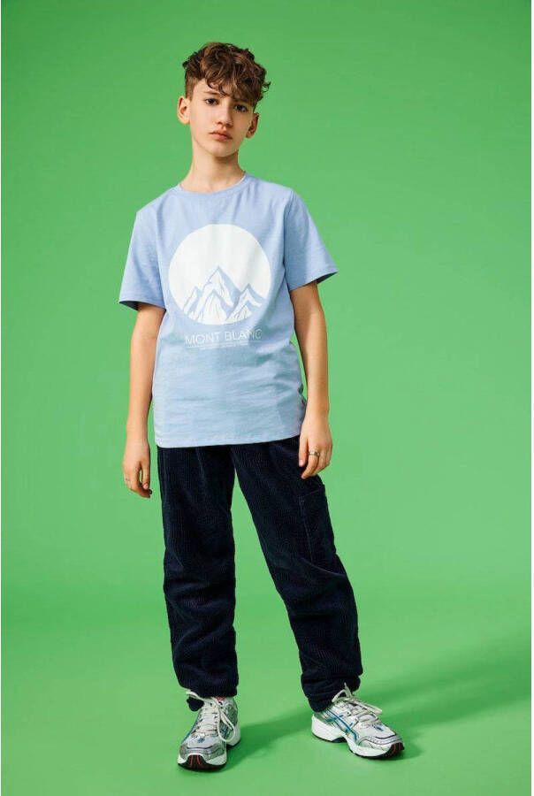 Only KIDS BOY T-shirt KOBMICKI met printopdruk lichtblauw Jongens Katoen Ronde hals 134 140