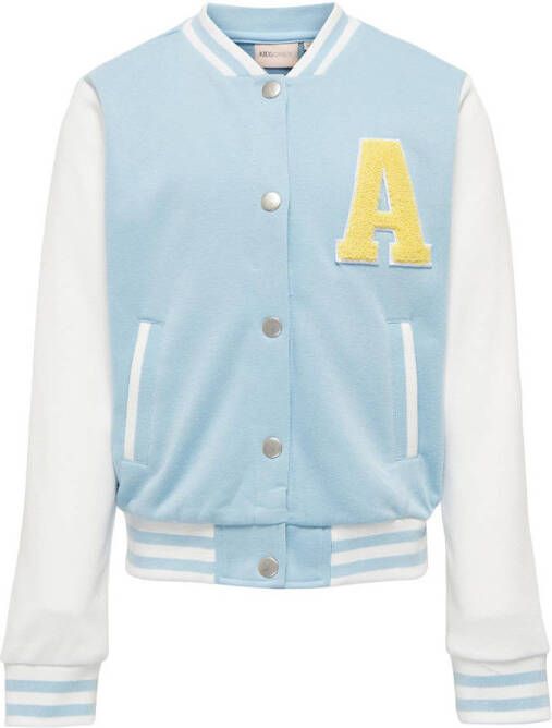 ONLY KIDS GIRL baseball jacket KOGROCKY lichtblauw wit
