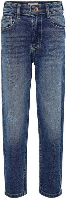 Only KIDS GIRL mom jeans KOGCALLA dark blue denim Blauw 140