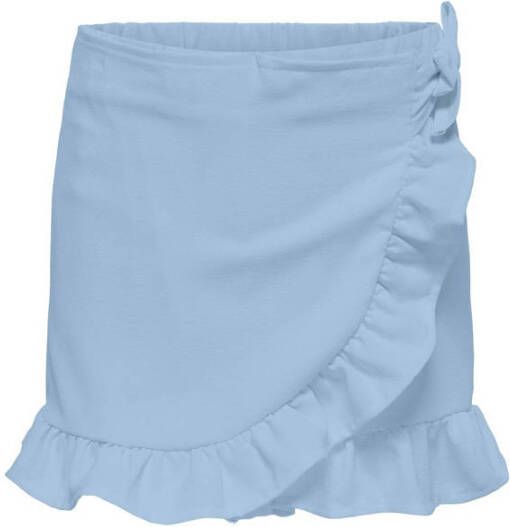 ONLY KIDS GIRL skort KOGMETTE met volant lichtblauw