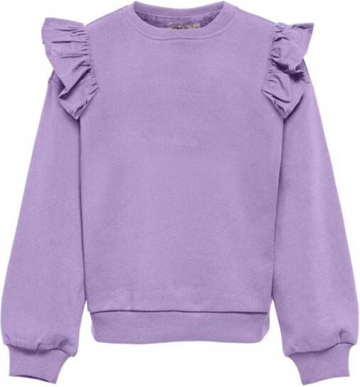 Only KIDS GIRL sweater KOGOFELIA met ruches lila Paars 146 152