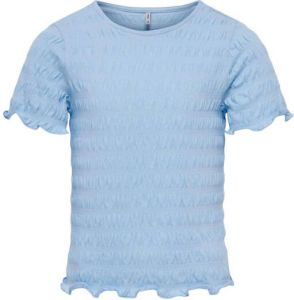 ONLY KIDS GIRL T-shirt KOGCELINA met textuur lichtblauw