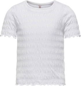 ONLY KIDS GIRL T-shirt KOGCELINA met textuur wit