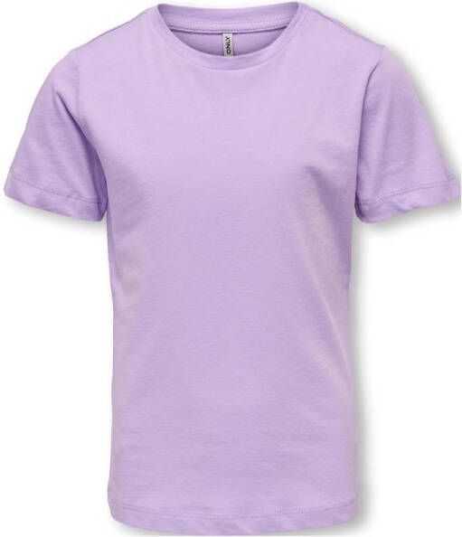 Only KIDS GIRL T-shirt KOGNEW lila Paars Meisjes Katoen Ronde hals 122 128