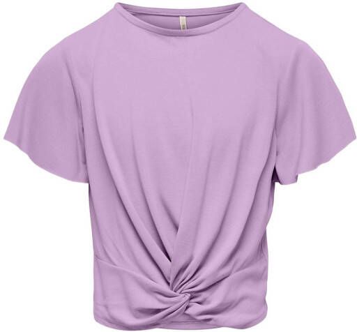 Only KIDS GIRL T-shirt KOGPAM lila Paars Meisjes Modal (duurzaam materiaal) Ronde hals 122 128