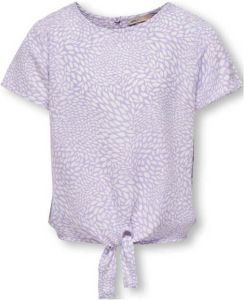 ONLY KIDS GIRL top KOGLINO met all over print lila wit