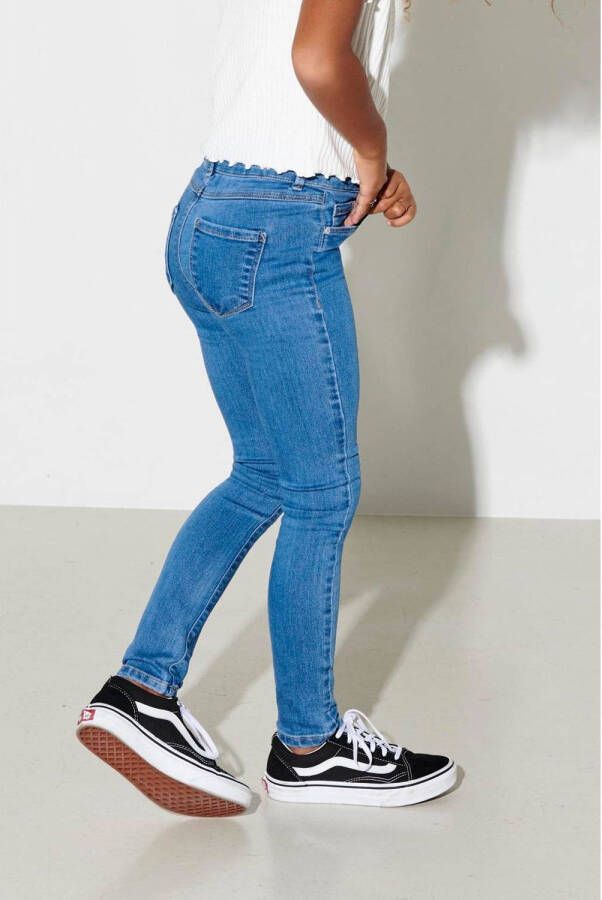 Only KIDS high waist skinny jeans KONRAIN stonewashed Blauw Meisjes Viscose 116