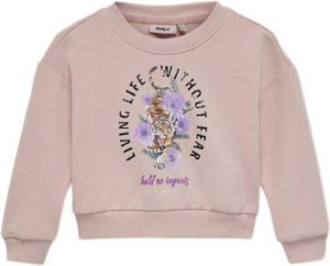 ONLY KIDS MINI sweater KMGFANCY met printopdruk lichtroze