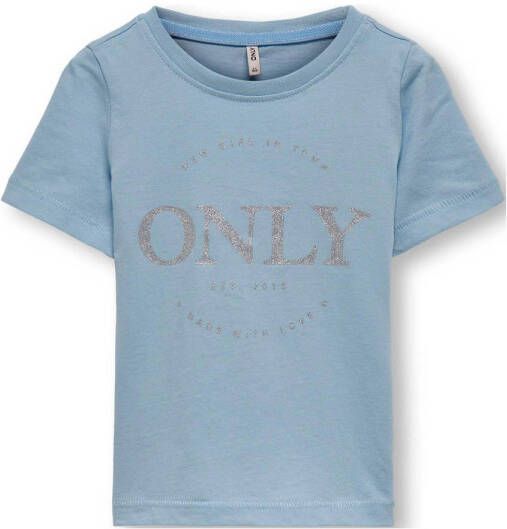 ONLY KIDS MINI T-shirt KMGWENDY met logo lichtblauw