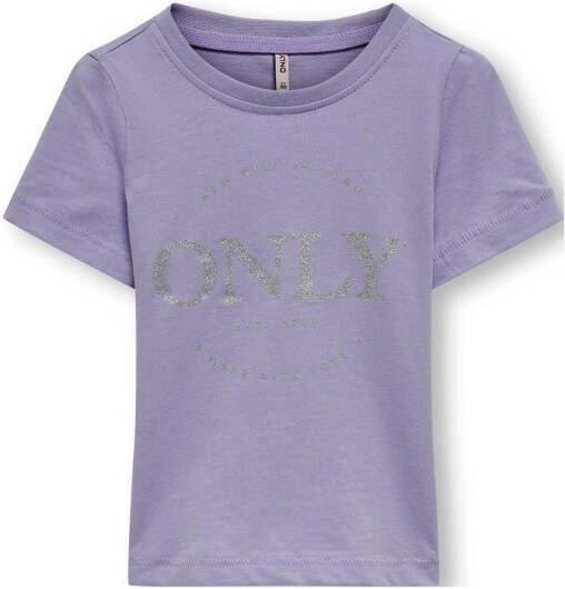 ONLY KIDS MINI T-shirt KMGWENDY met logo lila