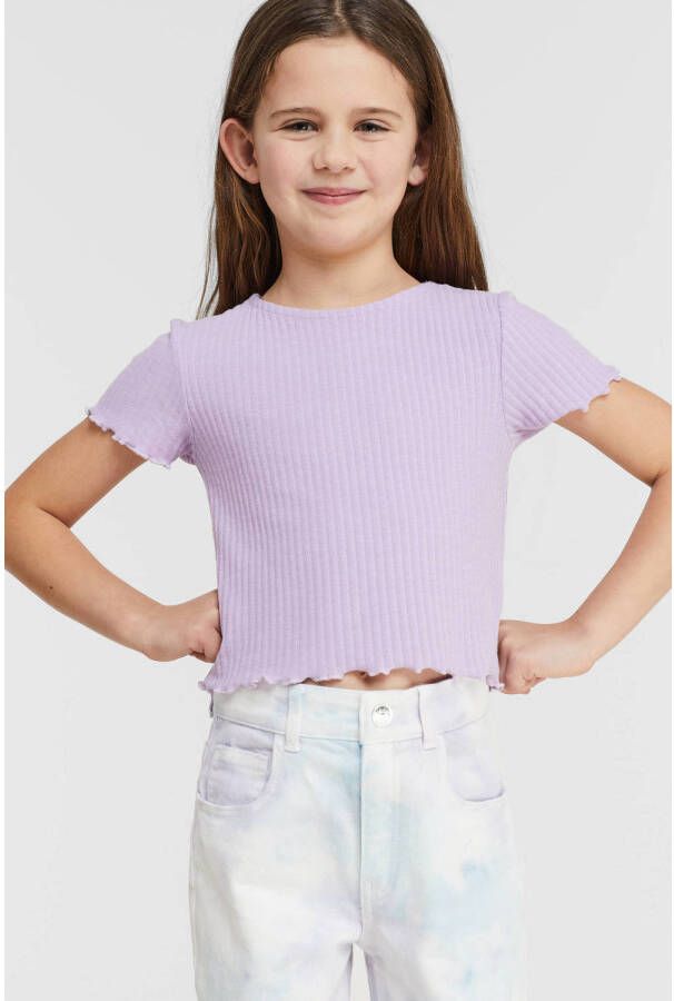 ONLY KIDS ribgebreid T-shirt KONNELLA lila
