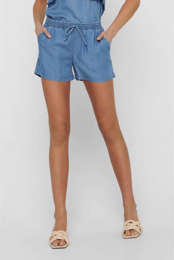 Only Short ONLPEMA – Shorts met elastische band voor casual jeanslook loose fit lyocell elastische band onderhoudsvriendelijk effen