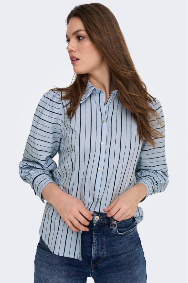 ONLY LA STRADA UNICA by gestreepte blouse LSUTRINNY lichtblauw