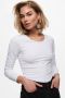 Only Witte Live Love Life Longsleeve Top White Dames - Thumbnail 1