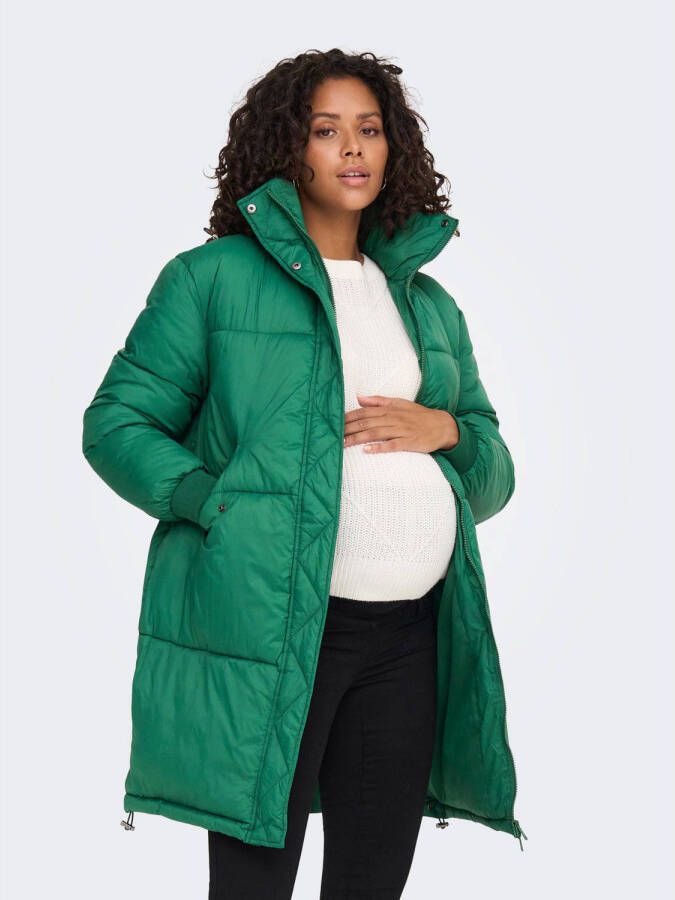 ONLY MATERNITY gewatteerde zwangerschapsjas winter OLMPETRA groen Dames Nylon Capuchon XL