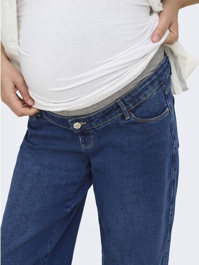 ONLY MATERNITY barrel zwangerschaps jeans dark blue denim Blauw Effen maat XXL-32