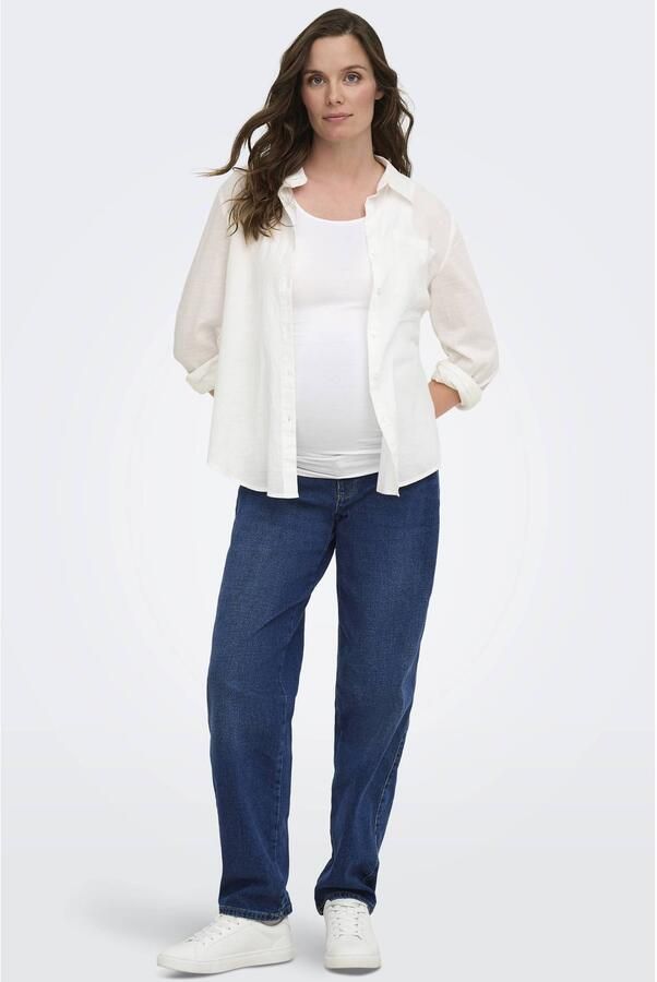 ONLY MATERNITY barrel zwangerschaps jeans dark blue denim Blauw Effen maat XXL-32 - Foto 2