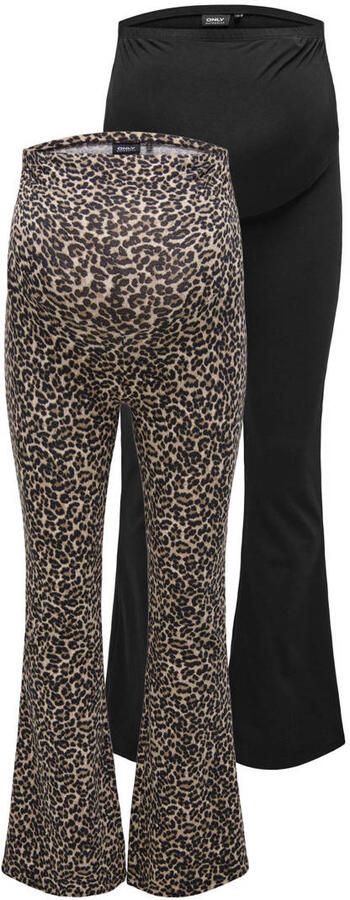 ONLY MATERNITY Zwangerschapslegging OLMLOVELY LEO FLARED PANT 2-PACK NOOS (set 2-delig)