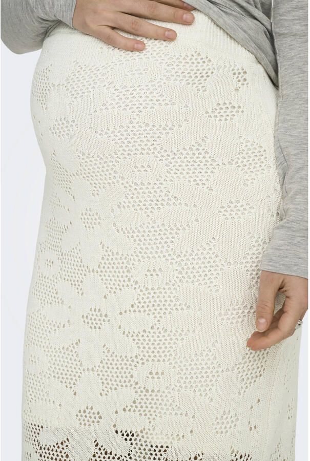 ONLY MATERNITY gebloemde zwangerschaps midi rok gehaakt wit - Foto 3