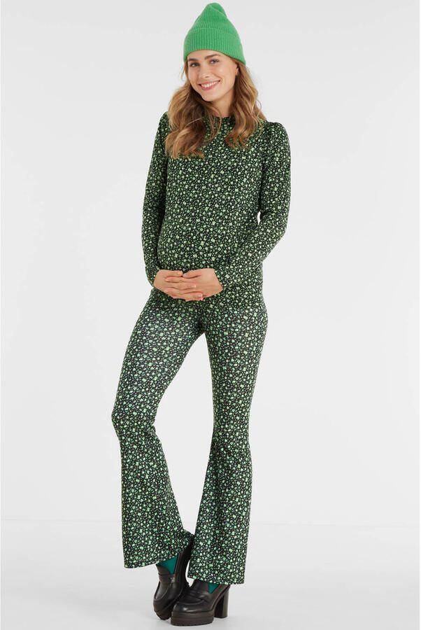 ONLY MATERNITY gebloemde zwangerschapstop OLMPELLA zwart groen Dames Polyester Opstaande kraag XXL - Foto 3