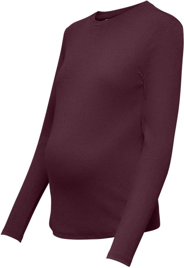 ONLY MATERNITY gebreide zwangerschaps longsleeve donkerrood