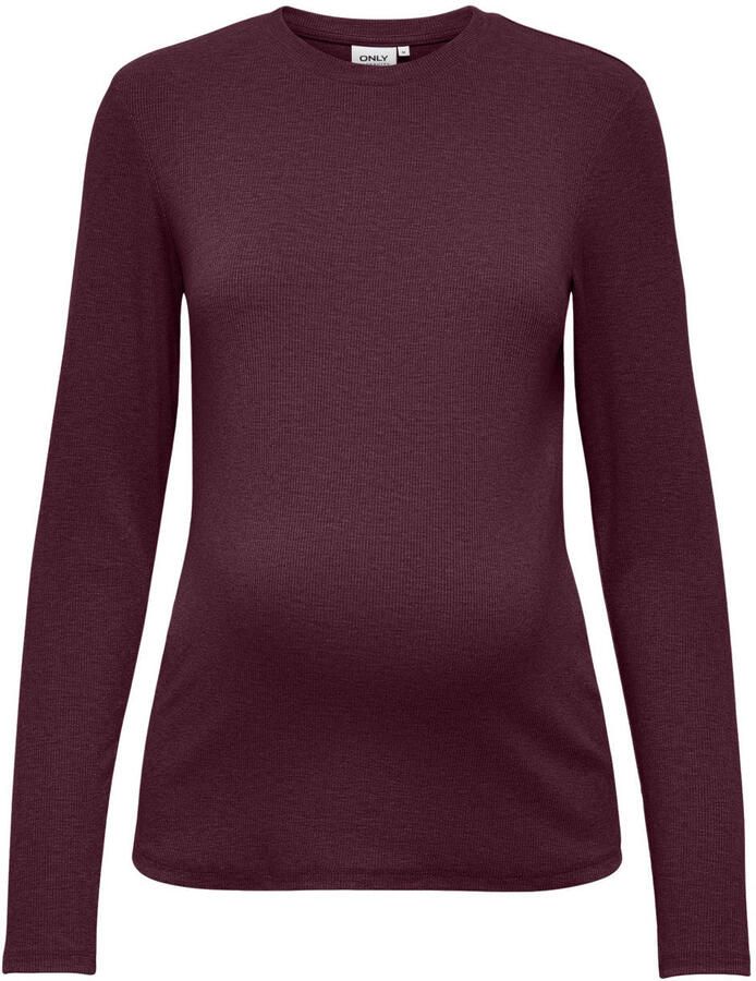 ONLY MATERNITY gebreide zwangerschaps longsleeve donkerrood - Foto 2