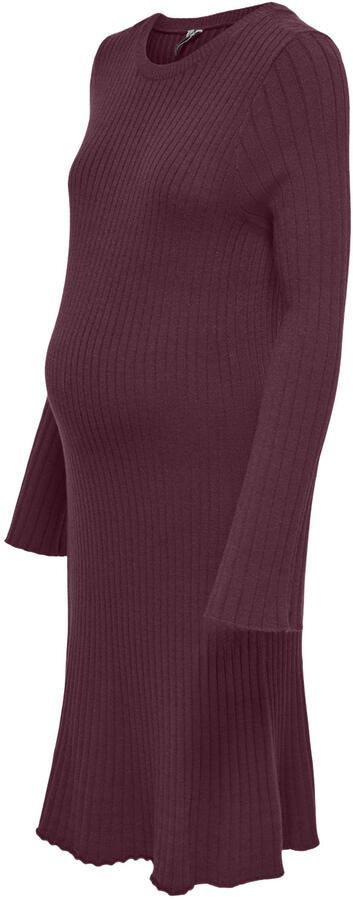 ONLY MATERNITY gebreide zwangerschaps midi jurk donkerpaars