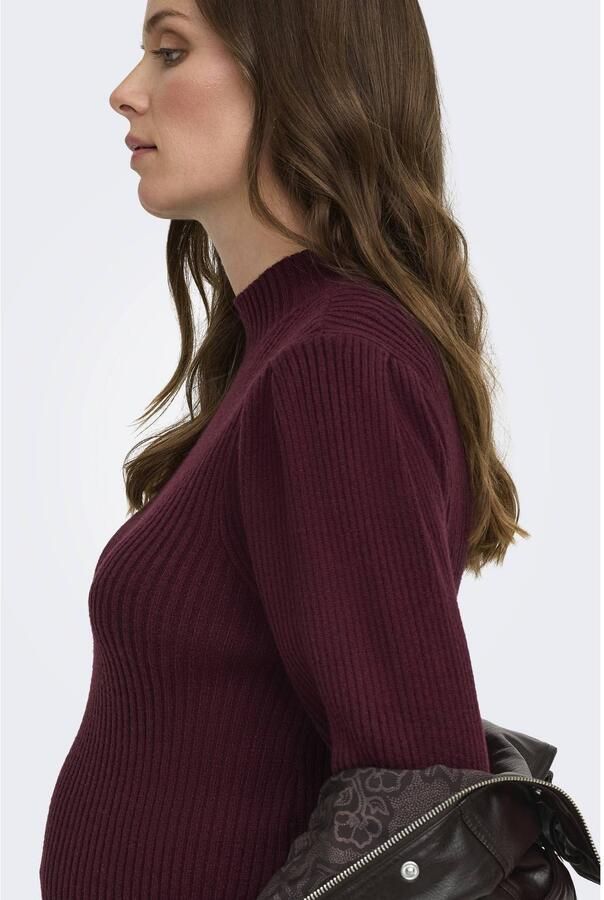 ONLY MATERNITY gebreide zwangerschapsjurk donkerrood Dames Viscose Col maat XXL - Foto 2