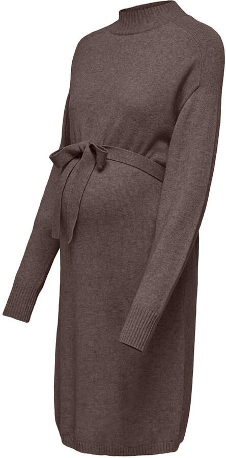 ONLY MATERNITY gebreide zwangerschapsjurk met ceintuur donkerbruin Dames Viscose Col maat XXL - Foto 2