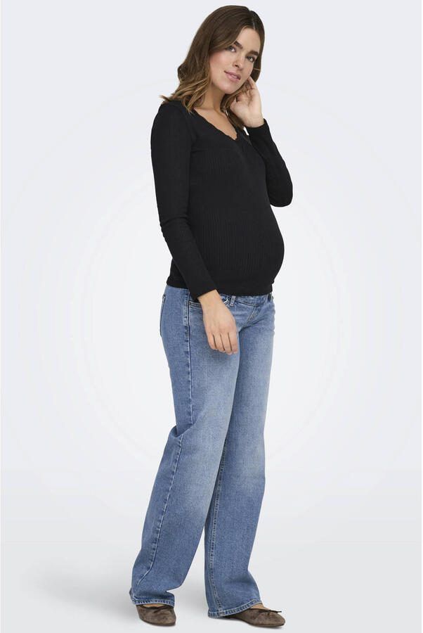 ONLY MATERNITY high waist wide leg zwangerschapsjeans OLMJUICY medium blue Blauw Dames Stretchkatoen XXL-32 - Foto 2
