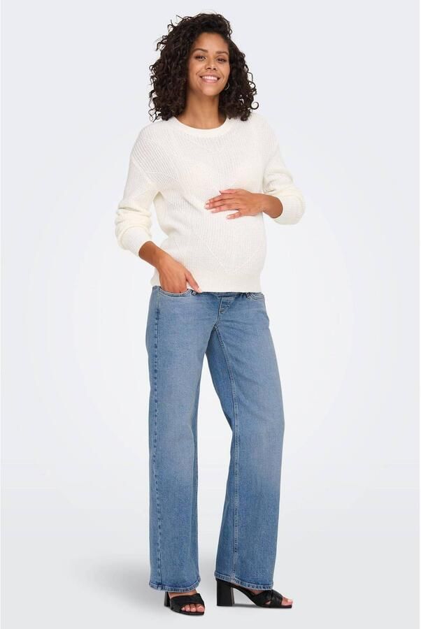 ONLY MATERNITY high waist wide leg zwangerschapsjeans OLMJUICY medium blue Blauw Dames Stretchkatoen maat XXL-32 - Foto 2