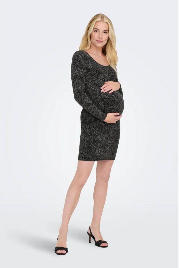 ONLY MATERNITY korte zwangerschaps jurk glitter zilver - Foto 2