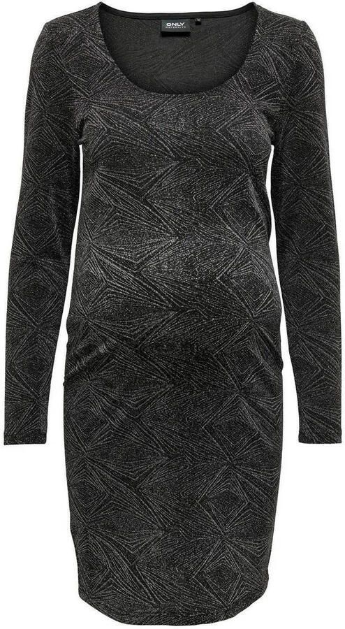ONLY MATERNITY korte zwangerschaps jurk glitter zilver