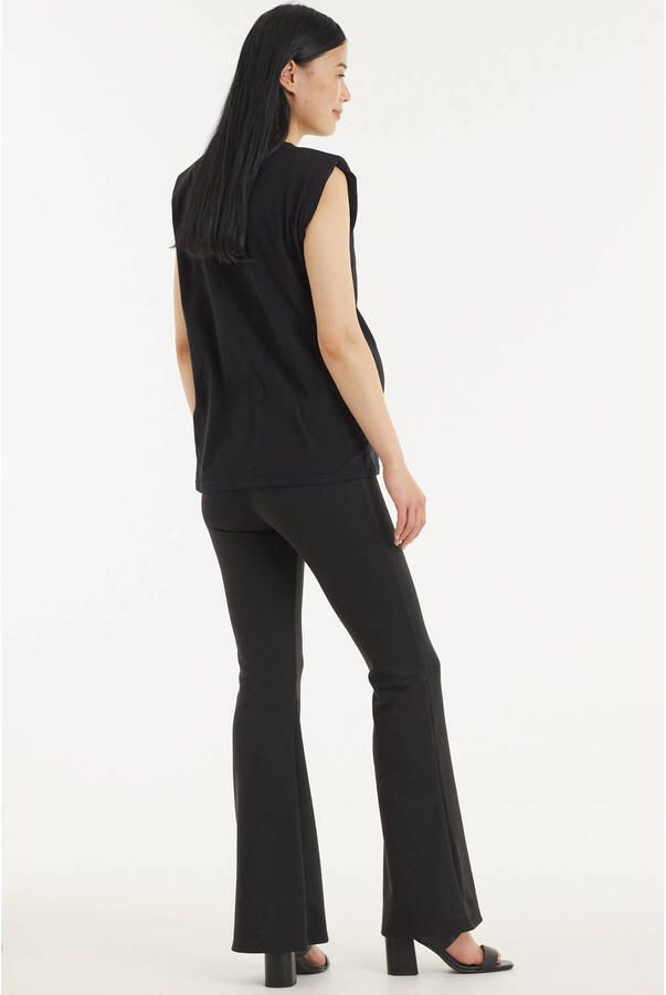 ONLY MATERNITY low waist flared zwangerschapsbroek Fever zwart Dames Polyester XXL