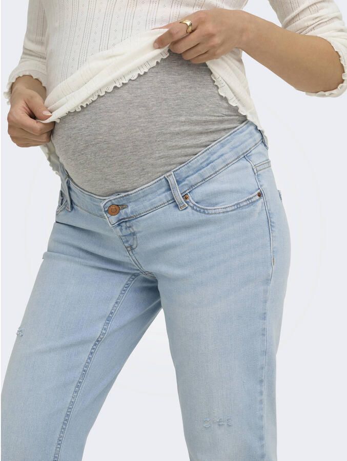 ONLY MATERNITY Olmblush high waist zwangerschaps flared jeans light blue denim