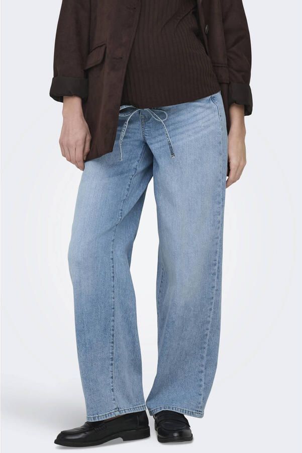 ONLY MATERNITY OLMGIANNA high waist zwangerschaps straight leg jeans light blue denim